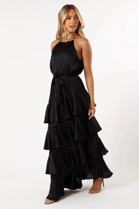Annalise Tiered Maxi Dress - Black