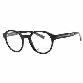 Armani Exchange Men's Eyeglasses - Black Round Frame Clear Demo Lens | 0AX3085 8158