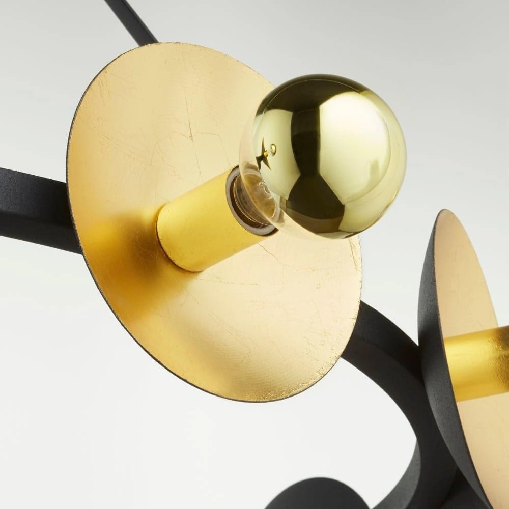 Artemis Chandelier Noir And Gold Leaf - Large