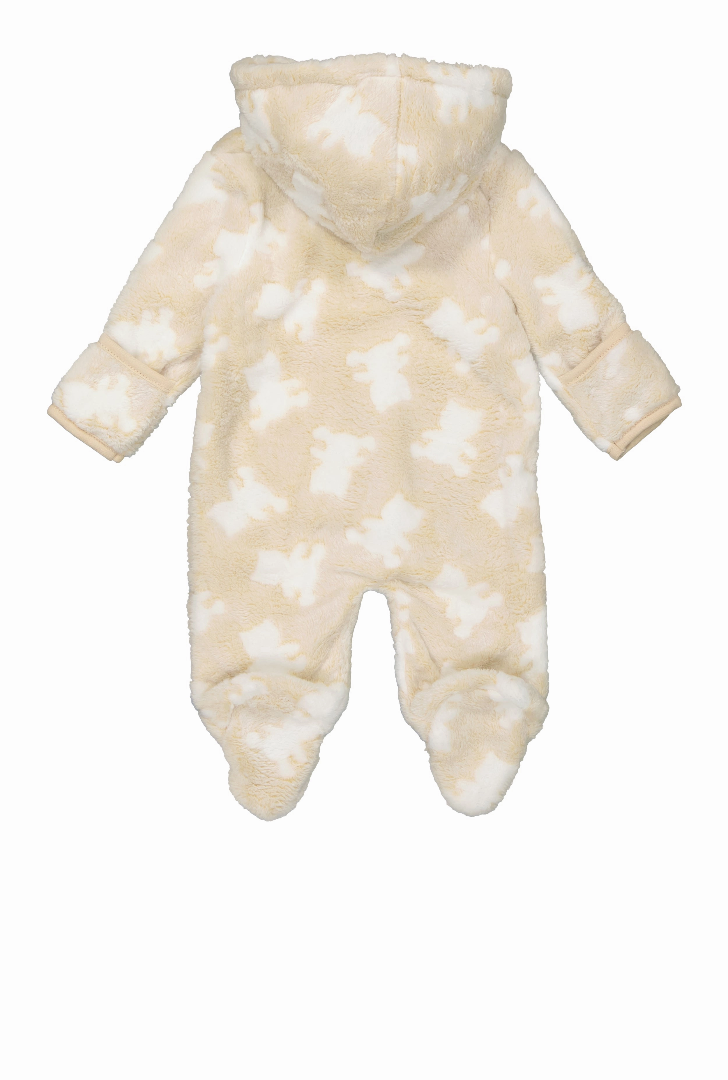 Baby Boys 0-9M Teddy Bear Print Hooded Footed Jumpsuit
