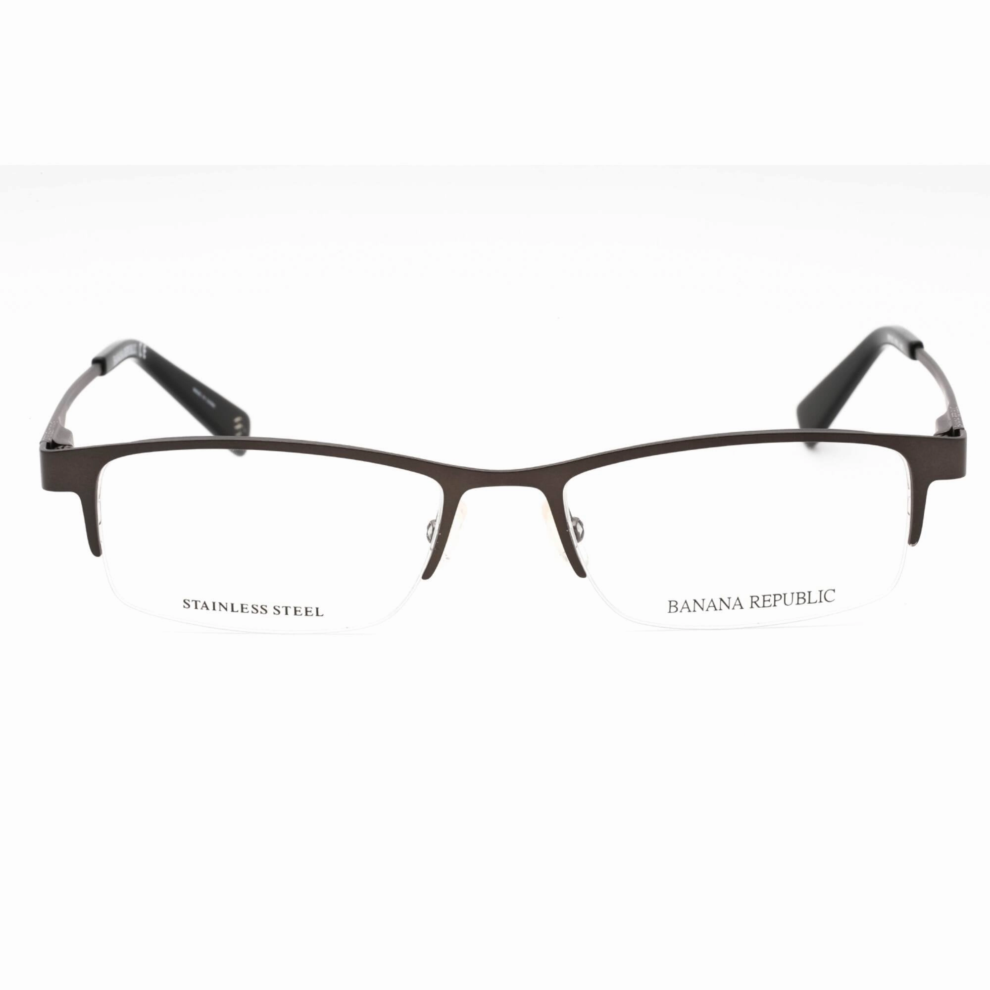 Banana Republic Men's Eyeglasses - Matte Grey Metal Half Rim Frame | BR 102 0FRE 00