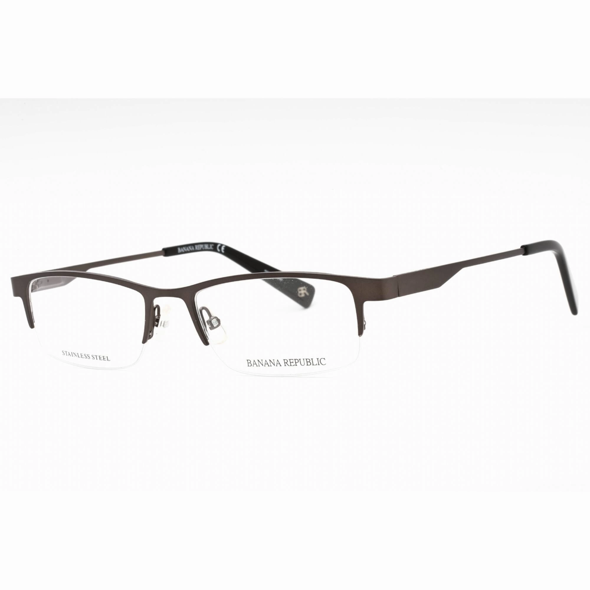 Banana Republic Men's Eyeglasses - Matte Grey Metal Half Rim Frame | BR 102 0FRE 00