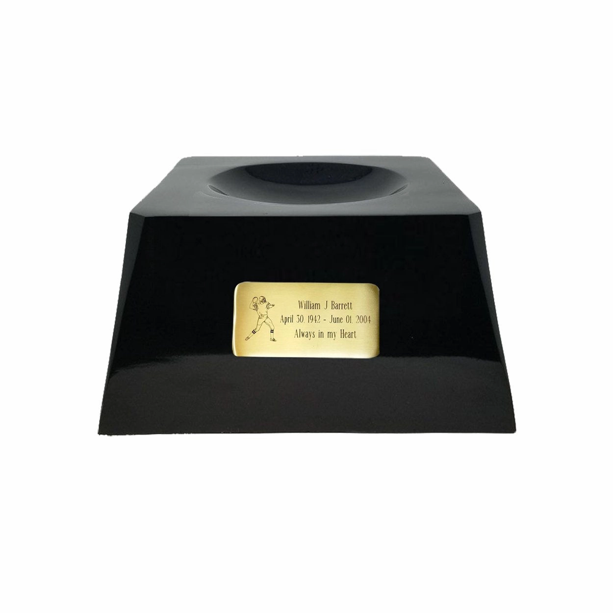 Baseball Cremation Urn with Optional Miami Marlins Ball Decor and Custom Metal Plaque