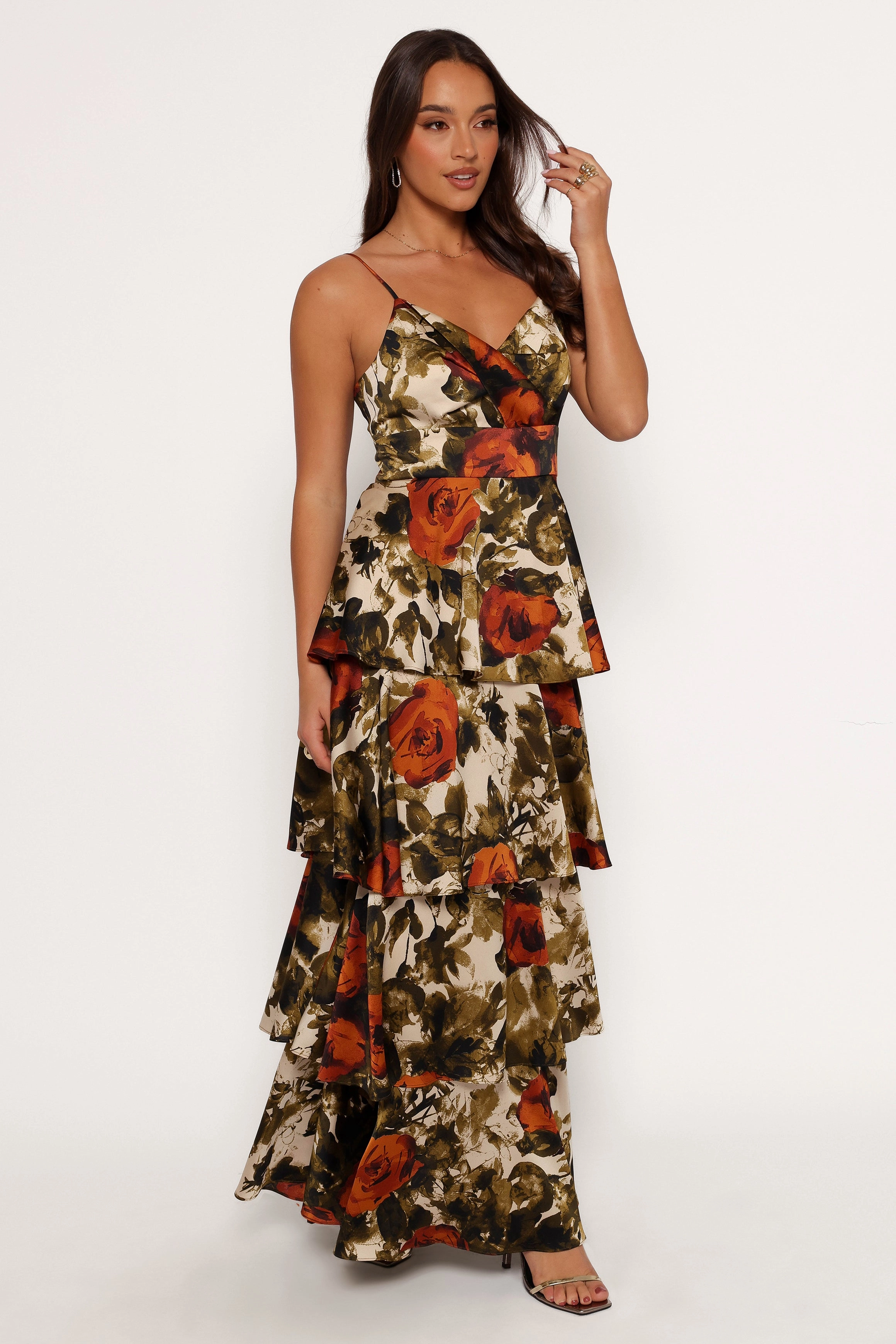 Benny Maxi Dress - Rust/Olive