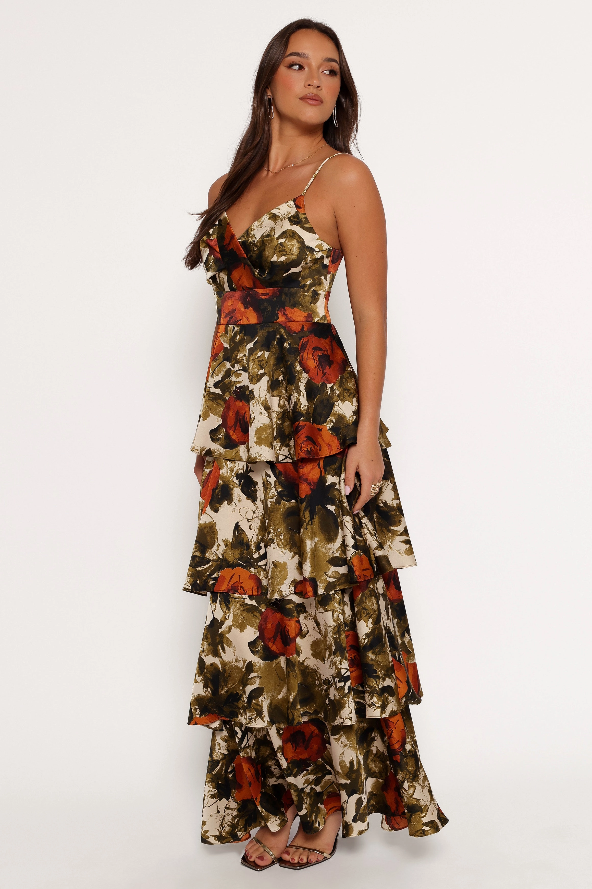 Benny Maxi Dress - Rust/Olive