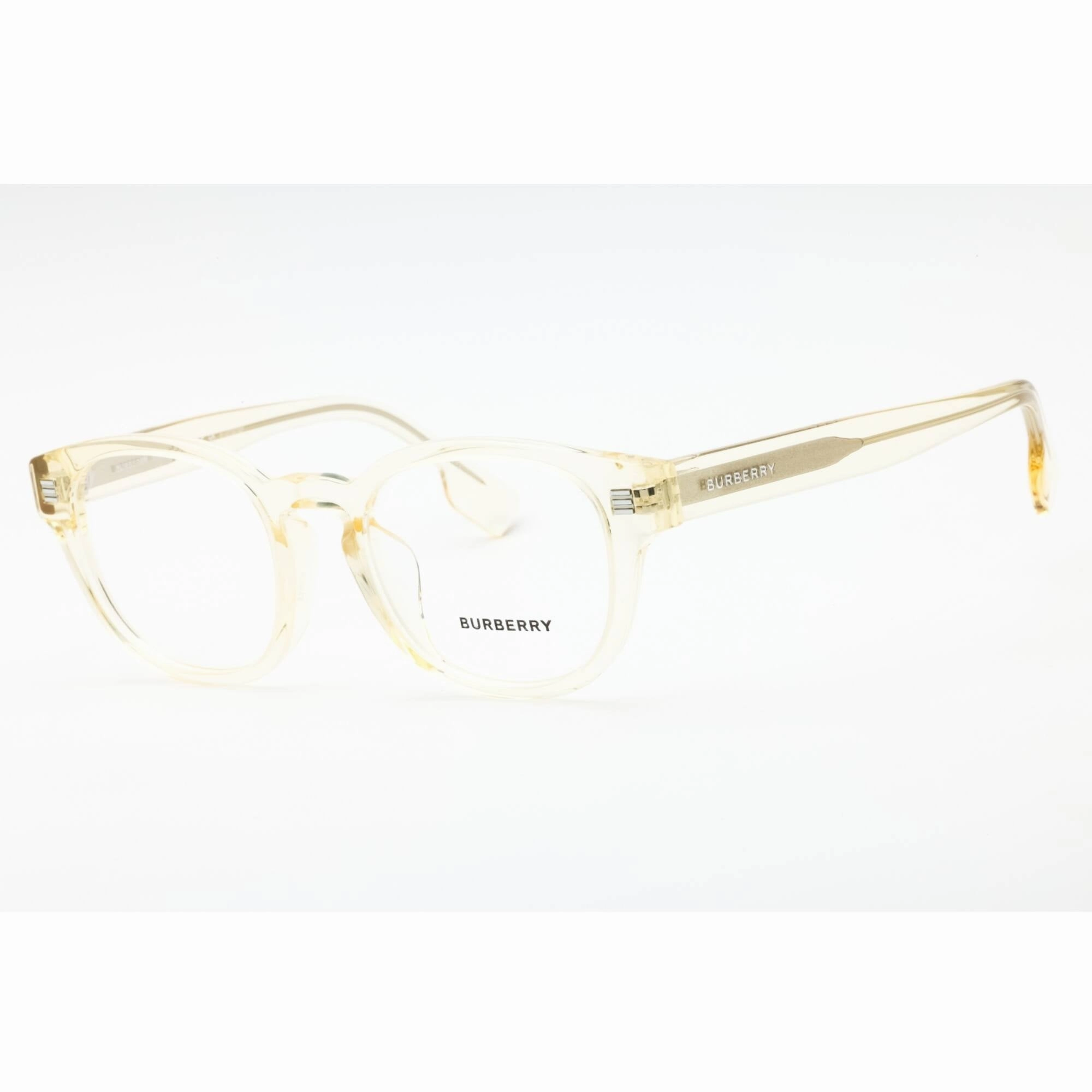 Burberry Men's Eyeglasses - Transparent Yellow Plastic Full Rim Round | 0BE2382D 3852
