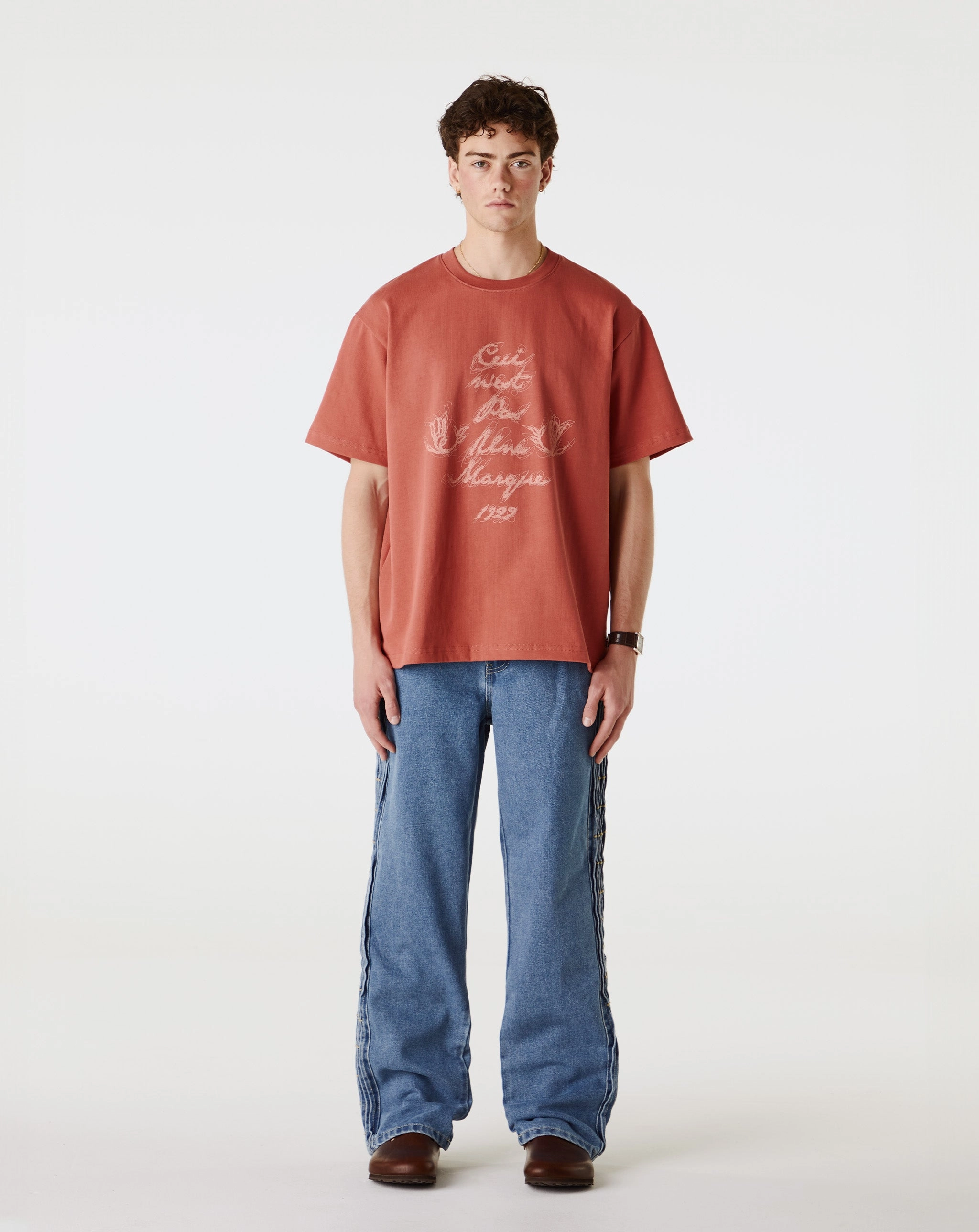 Ceci N'Est Pas Hand-Embroidered Scribble T-Shirt