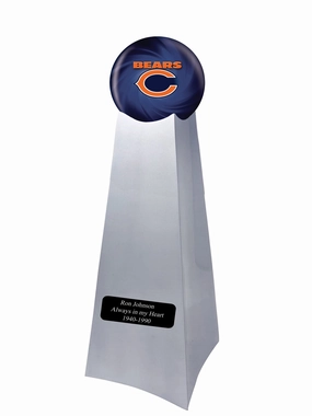 Championship Trophy Cremation Urn with Optional Chicago Bears Ball Decor and Custom Metal Plaque