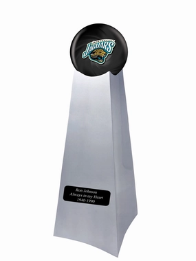 Championship Trophy Cremation Urn with Optional Jacksonville Jaguars Ball Decor and Custom Metal Plaque