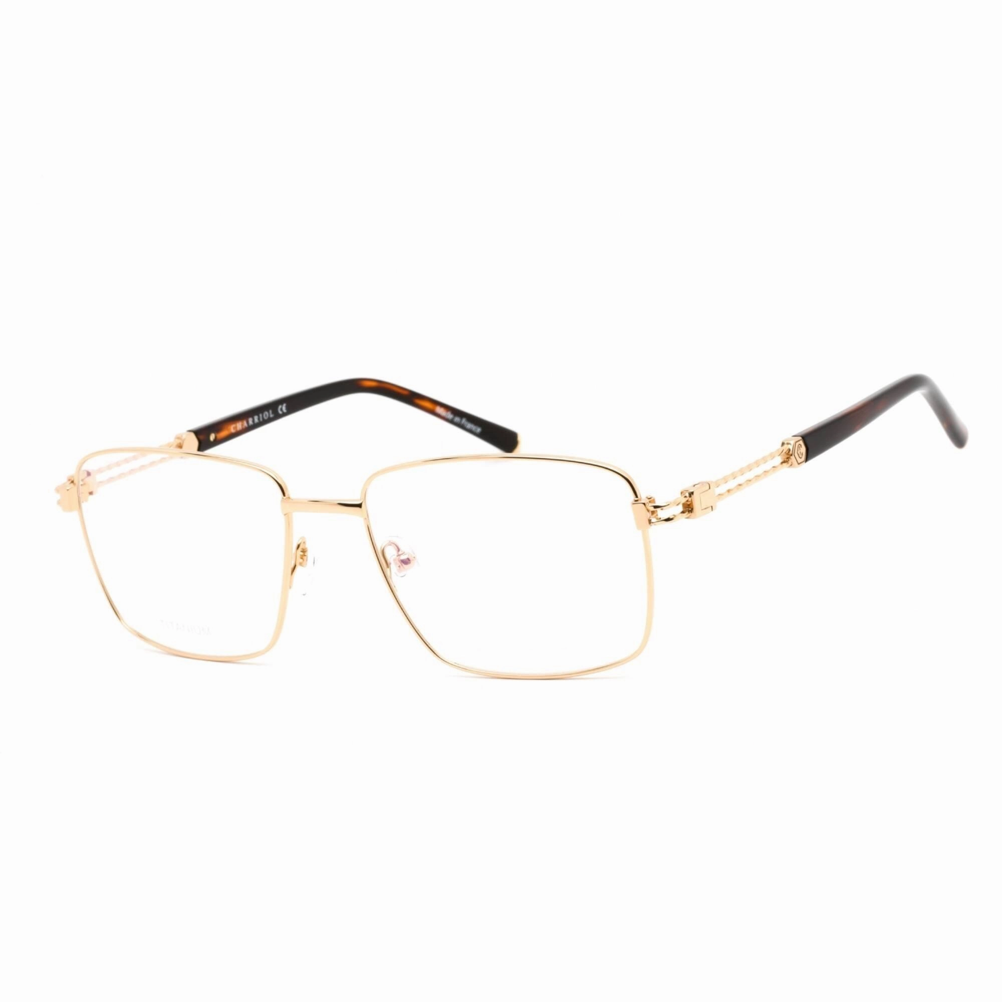 Charriol Men's Eyeglasses - Clear Lens Shiny Gold Titanium Square Frame | PC75090 C01