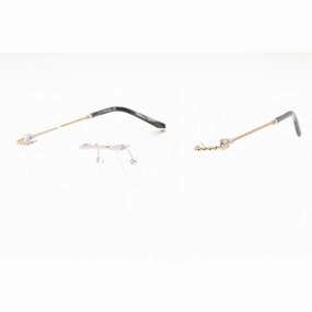 Charriol Men's Eyeglasses - Rimless Shiny Silver/Gold Round Titanium | PC75099 C02