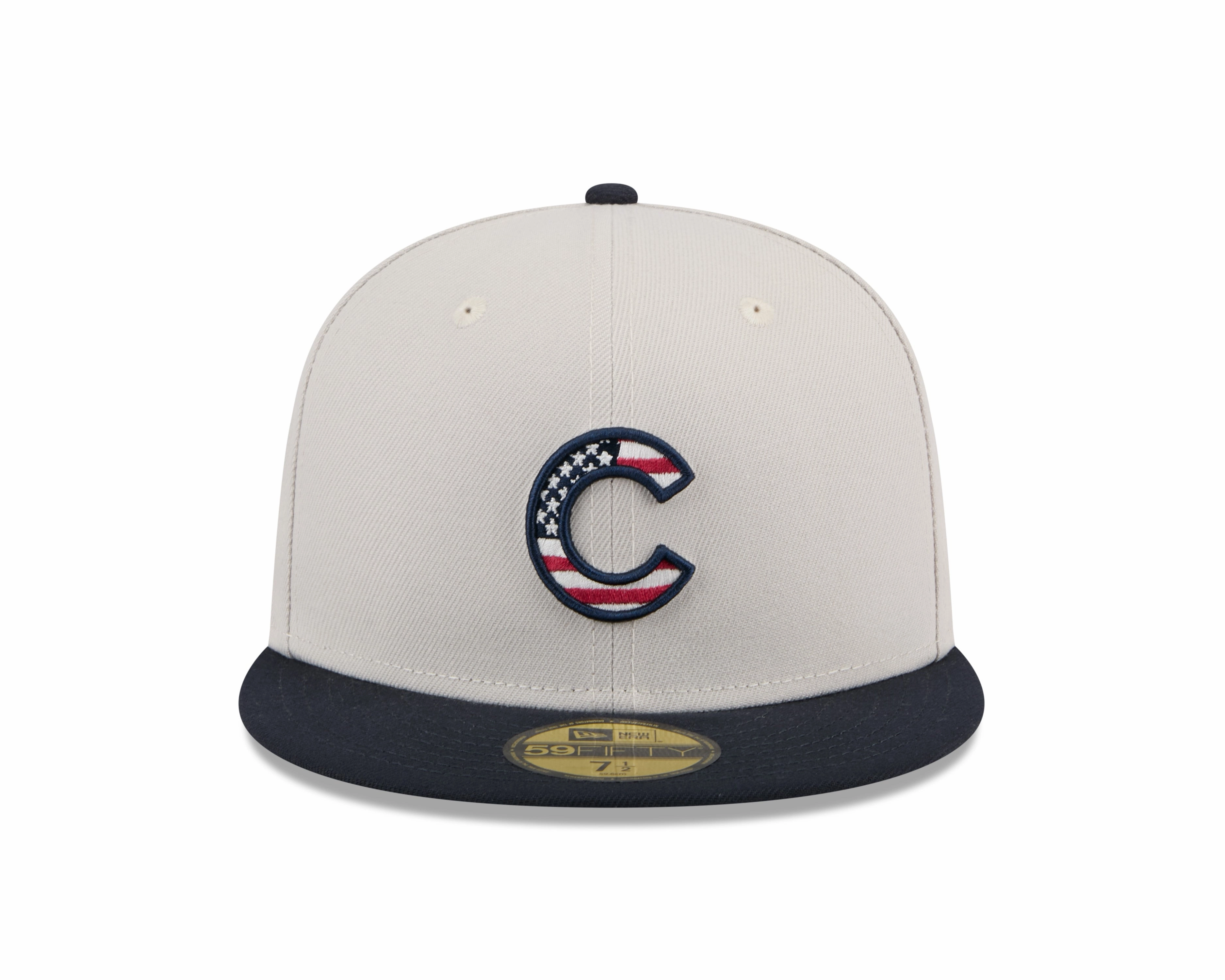 Chicago Cubs 2024 4th of July Stone/Navy On Field New Era 59FIFTY Fitted Hat
