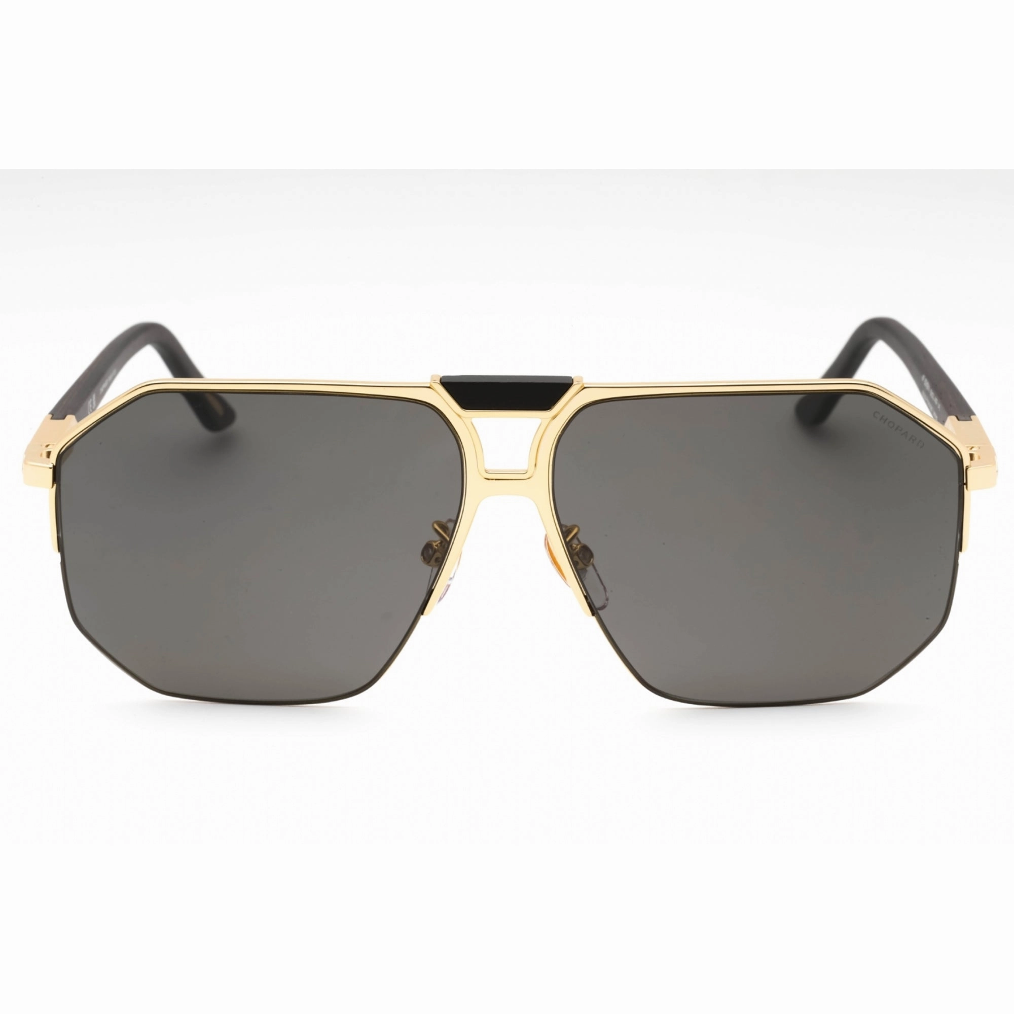 Chopard Men's Sunglasses - Shiny Yellow Gold Metal Pilot Full Rim Frame | SCHG61V 400P