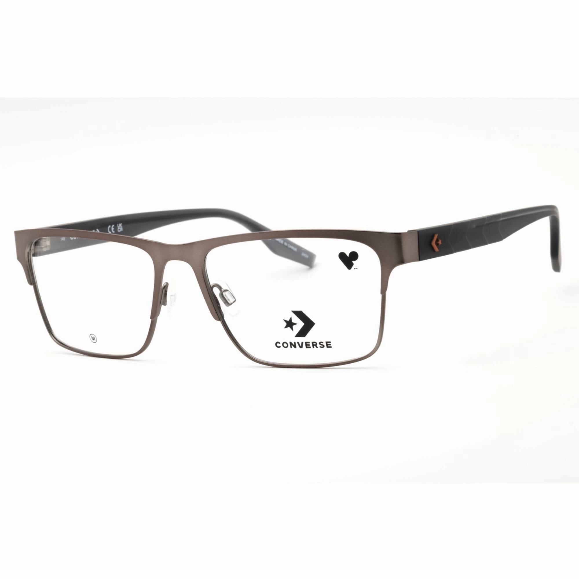 Converse Men's Eyeglasses - Satin Gunmetal Metal Rectangular Full Rim | CV3019 070