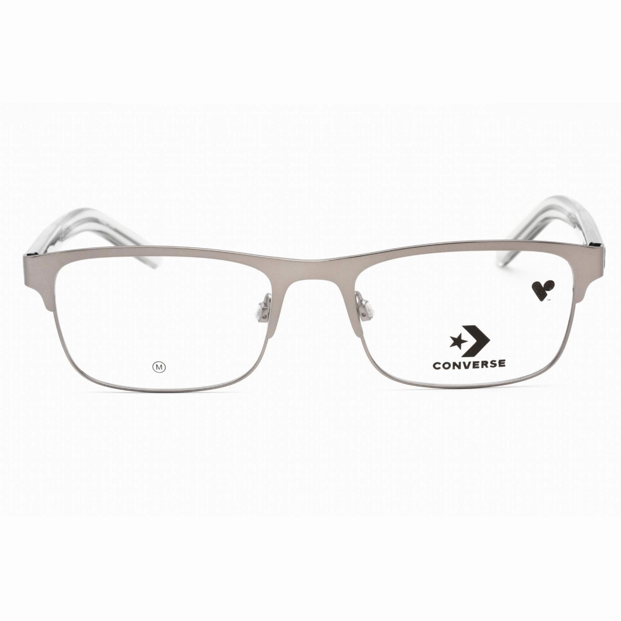 Converse Men's Eyeglasses - Satin Gunmetal Rectangular Frame Clear Lens | CV3022 070