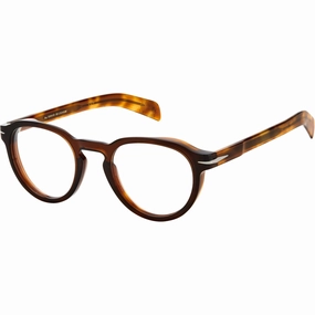 David Beckham Men's Eyeglasses - Havana Honey Acetate Full Rim Frame | DB-7021 0C9B