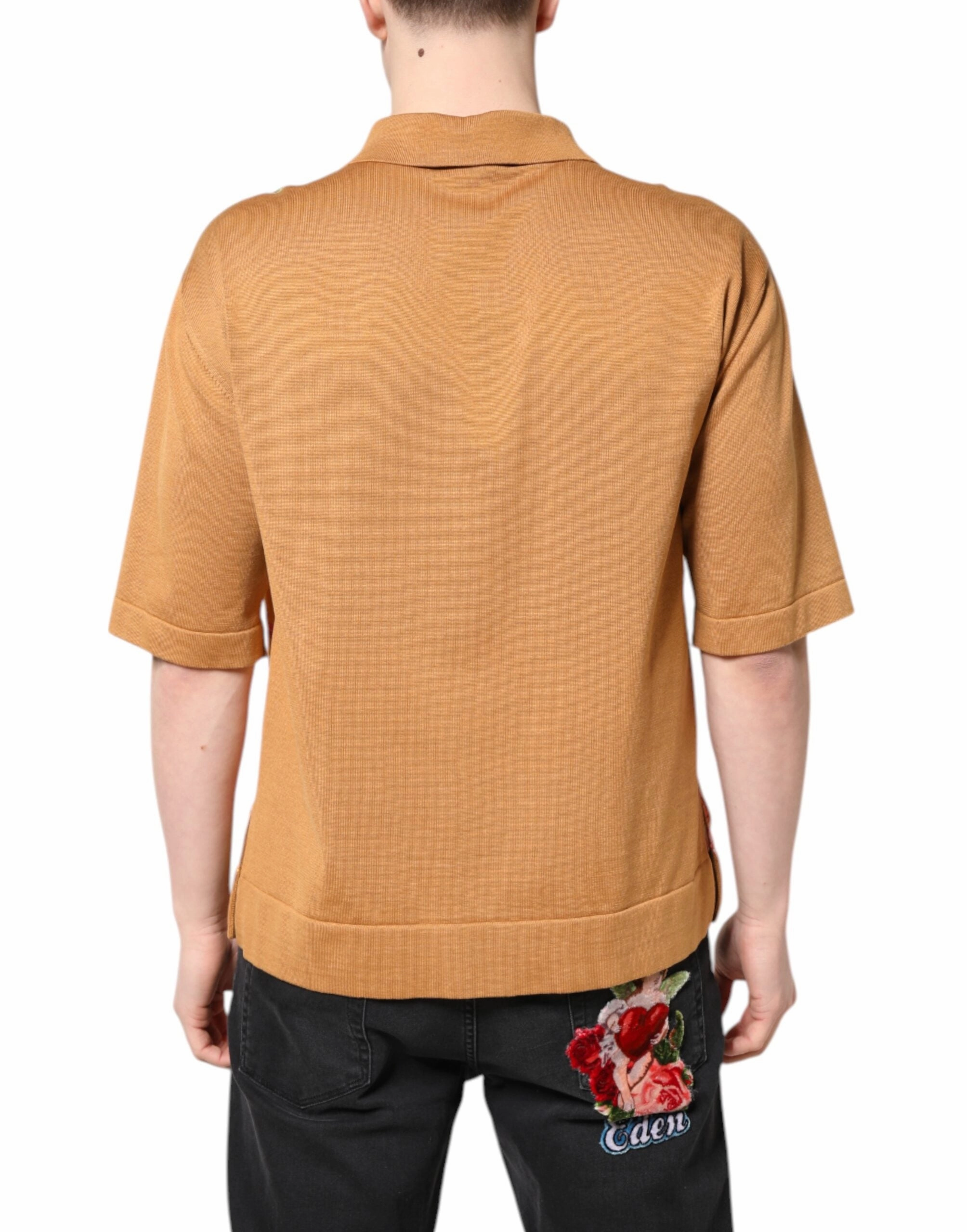 Dolce & Gabbana Floral Colla Short Sleeve Men's T-shirt