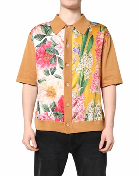 Dolce & Gabbana Floral Colla Short Sleeve Men's T-shirt