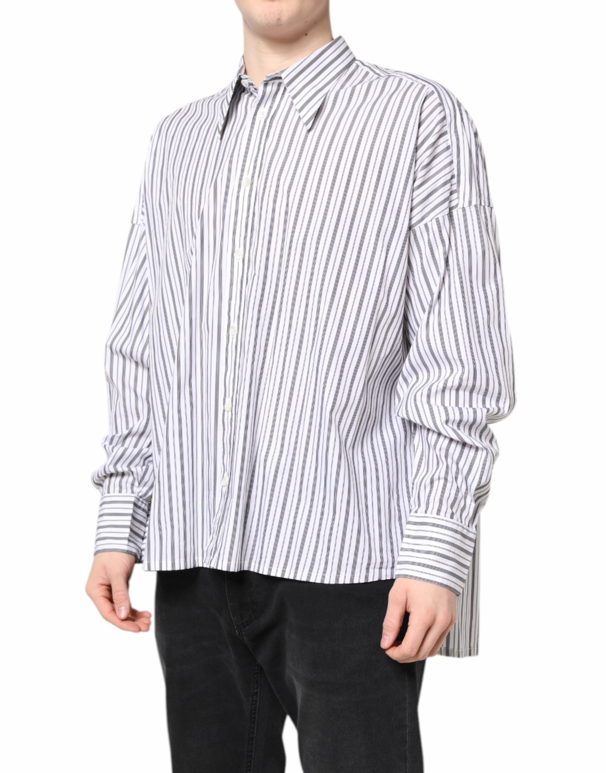Dolce & Gabbana  Stripe Button Down Casual Men's Shirt