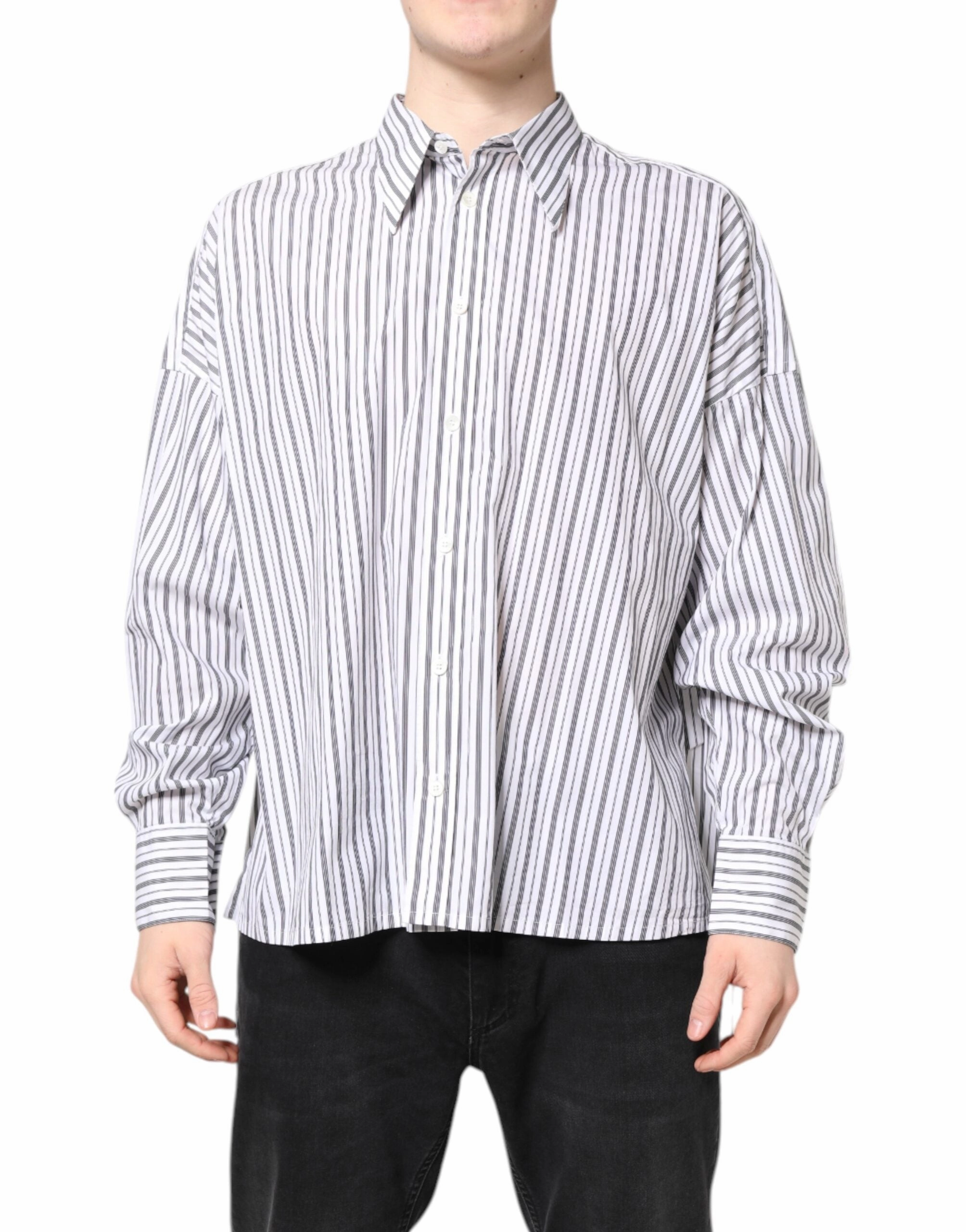 Dolce & Gabbana  Stripe Button Down Casual Men's Shirt