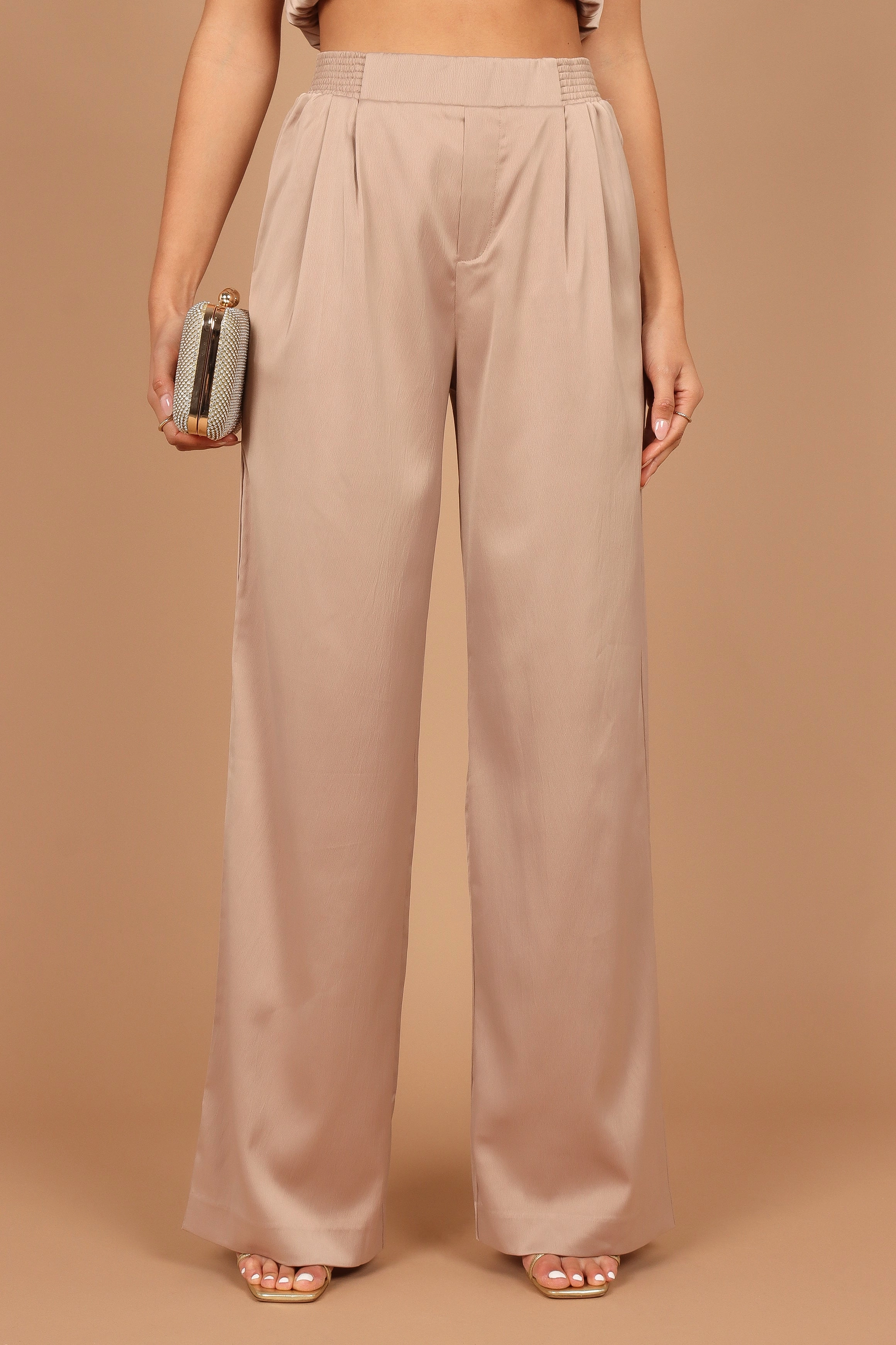 Elia Crop Top and Palazzo Pant Set - Mocha