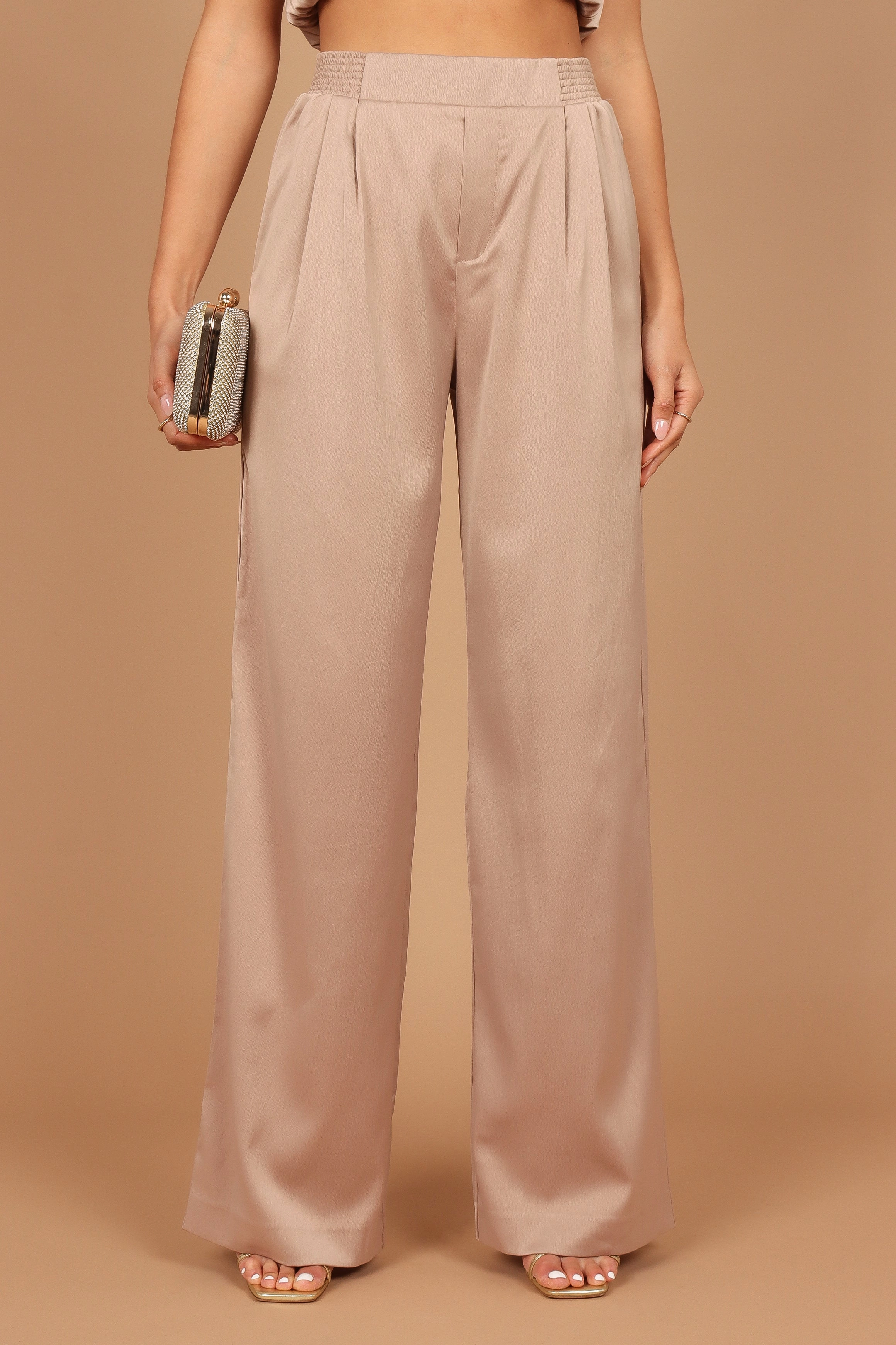 Elia Crop Top and Palazzo Pant Set - Mocha