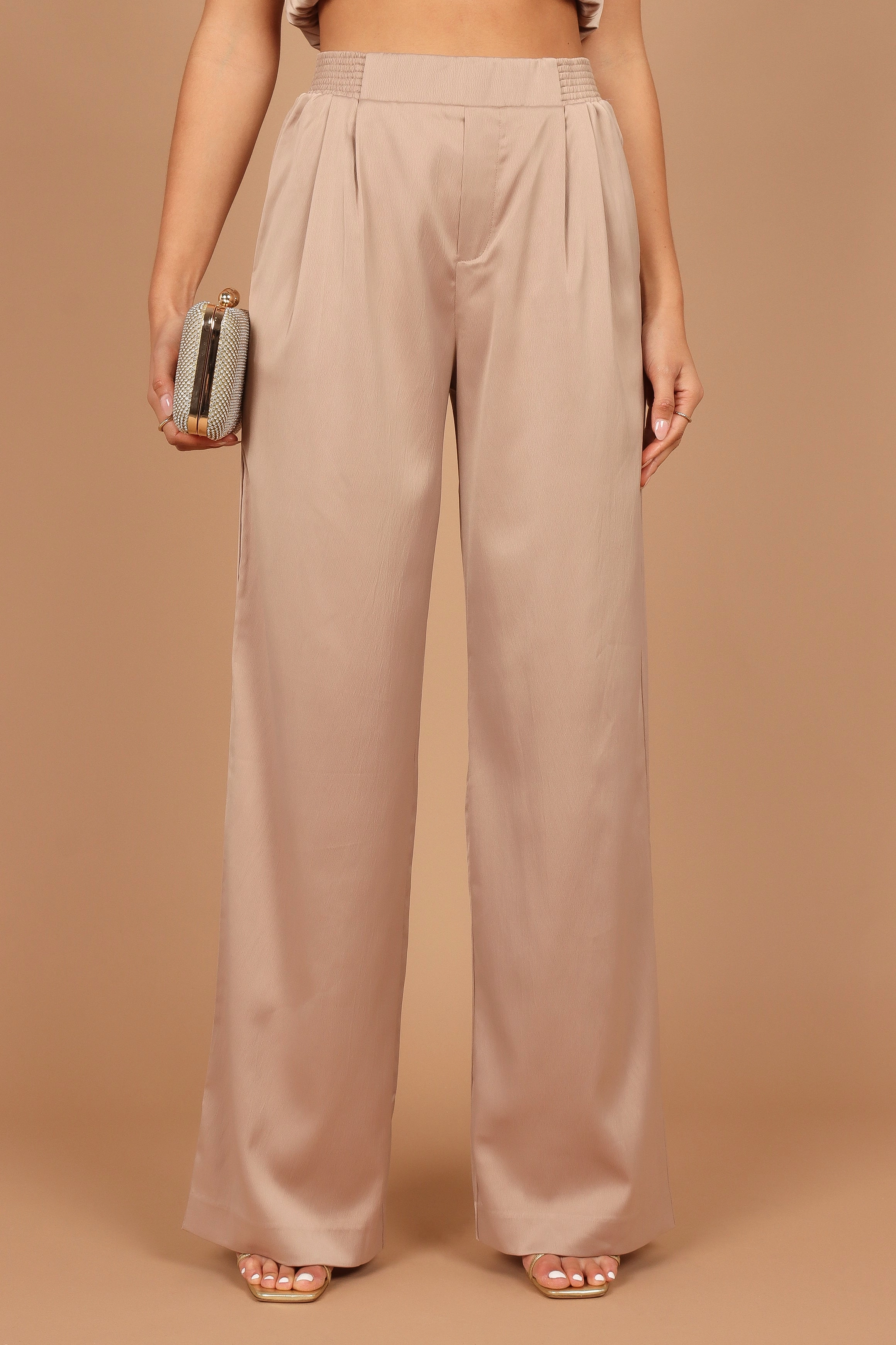 Elia Crop Top and Palazzo Pant Set - Mocha