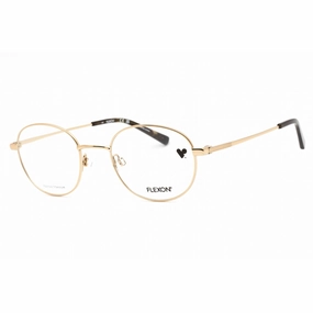 Flexon Men's Eyeglasses - Gold Metal Full Rim Round 50mm Frame | FLEXON H6059 710