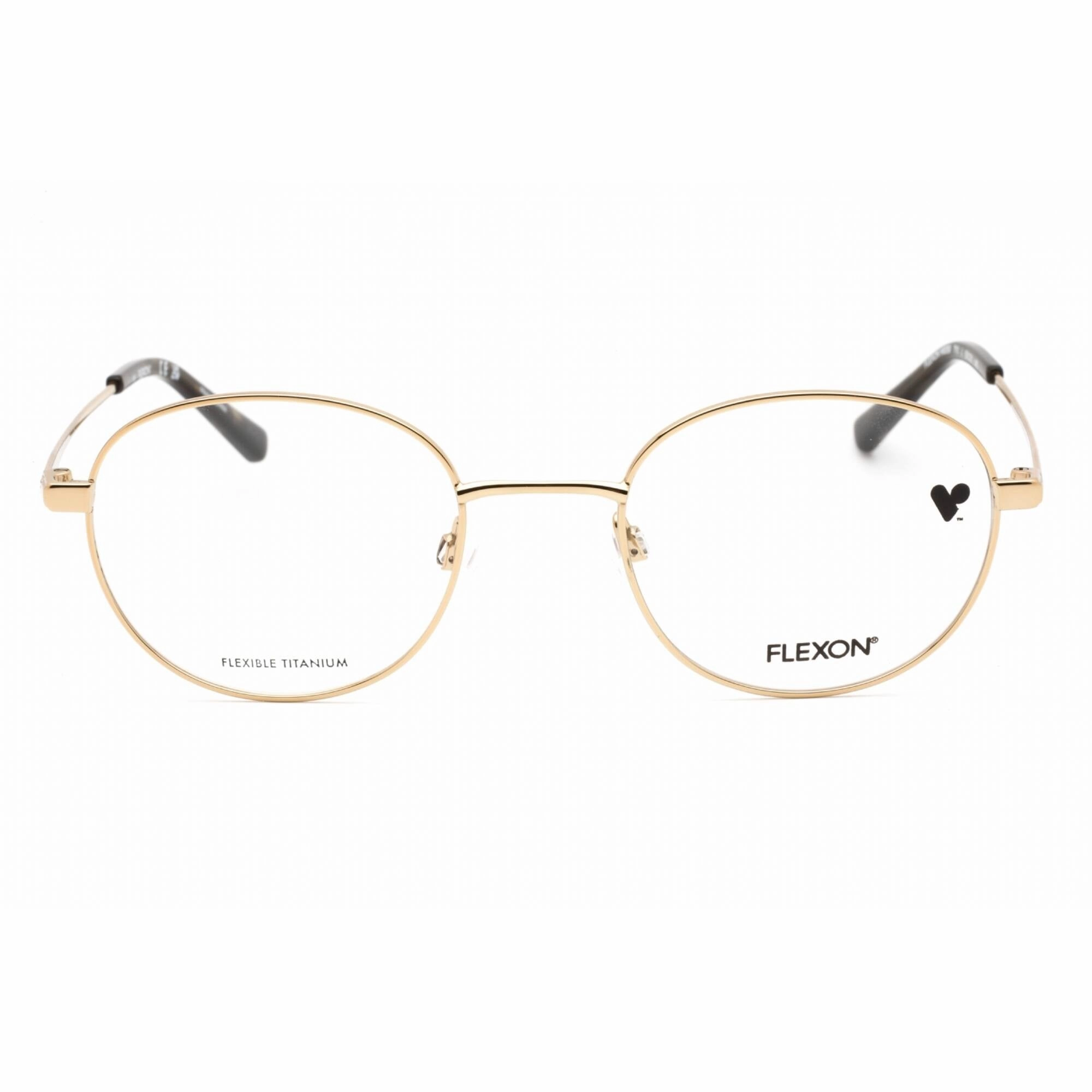Flexon Men's Eyeglasses - Gold Metal Full Rim Round 50mm Frame | FLEXON H6059 710