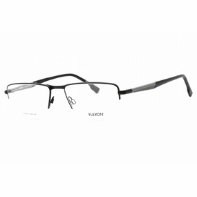 Flexon Men's Eyeglasses - Matte Black Half Rim Rectangular Frame | FLEXON E1127 002