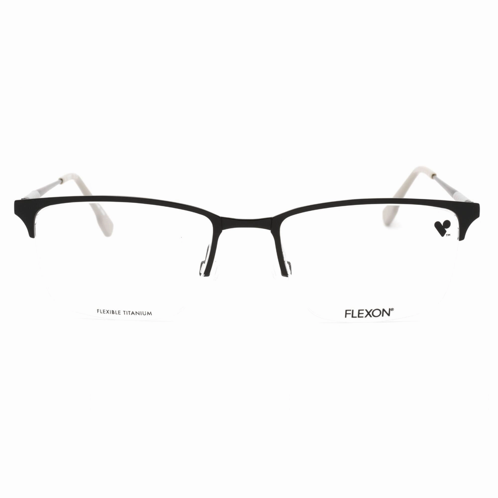 Flexon Men's Eyeglasses - Matte Black Metal Rectangular Shape Frame | FLEXON E1130 002