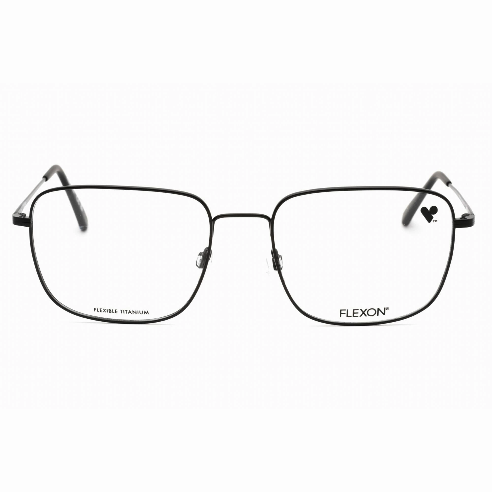 Flexon Men's Eyeglasses - Matte Black Rectangular Full Rim Frame | FLEXON H6064 002
