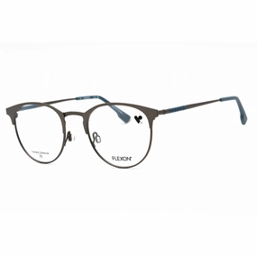 Flexon Men's Eyeglasses - Matte Gunmetal Metal Oval Full Rim Frame | FLEXON E1133 072