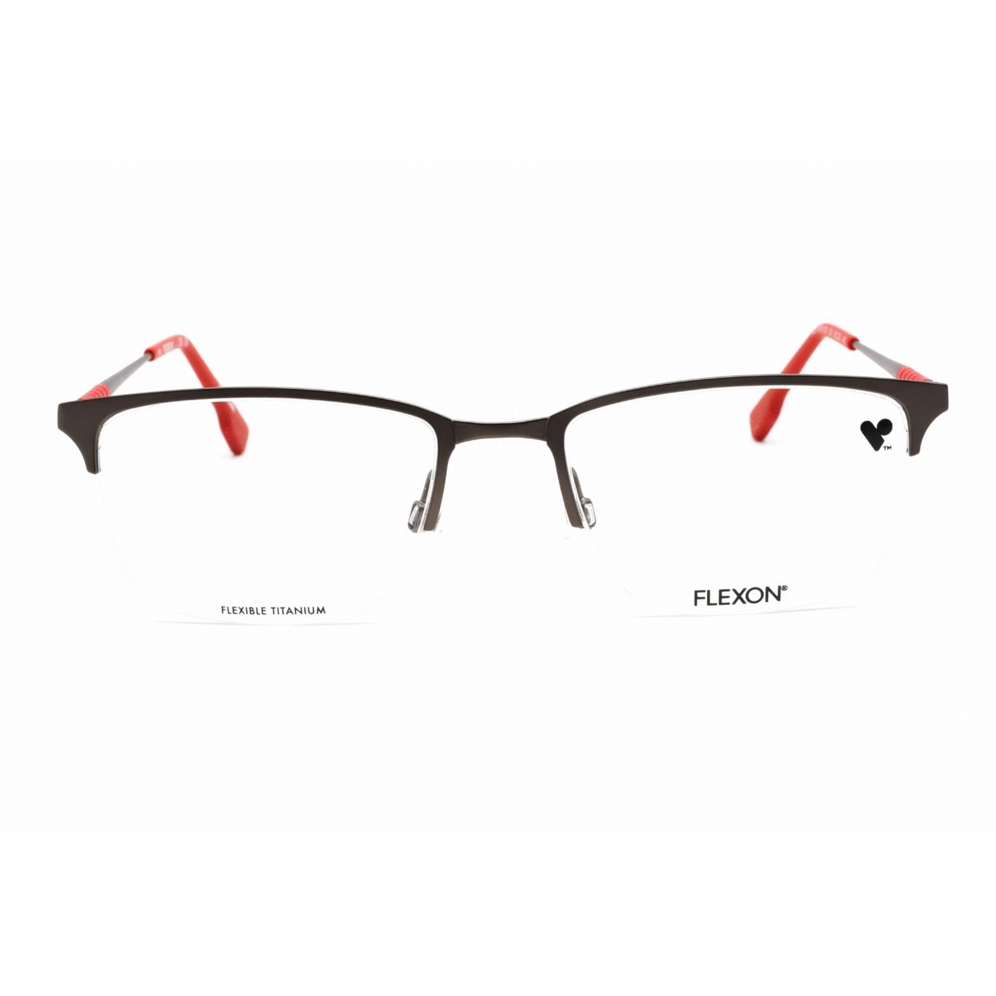 Flexon Men's Eyeglasses - Matte Gunmetal Metal Rectangular Frame | FLEXON E1130 072