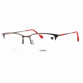 Flexon Men's Eyeglasses - Matte Gunmetal Metal Rectangular Frame | FLEXON E1130 072
