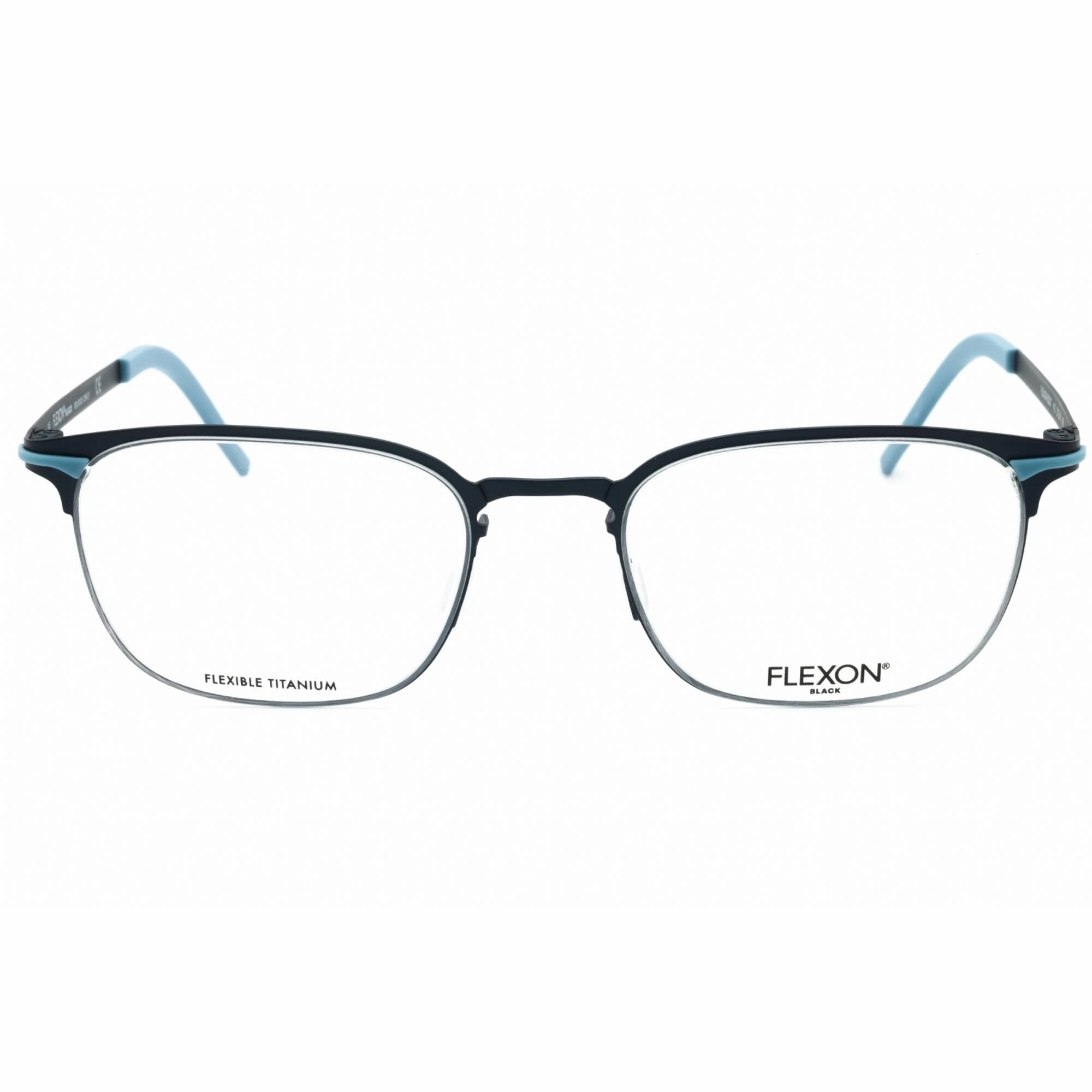 Flexon Men's Eyeglasses - Navy Metal Square Shape Full Rim Frame | FLEXON B2007 412