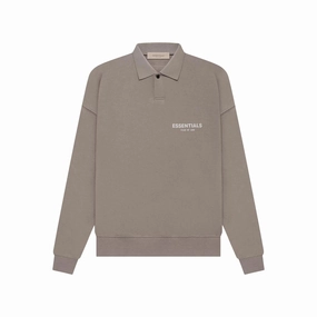 FOG ESSENTIALS SS22 LONG SLEEVE POLO DESSERT TAUPE