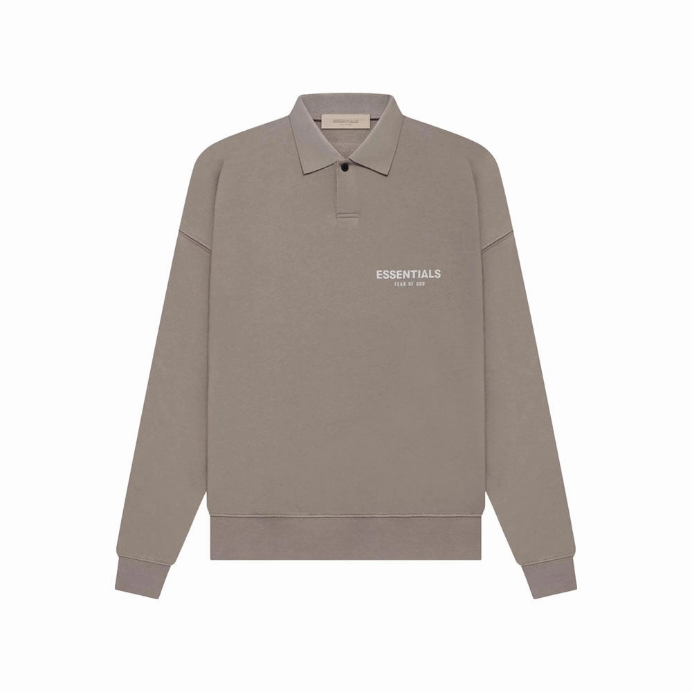 FOG ESSENTIALS SS22 LONG SLEEVE POLO DESSERT TAUPE