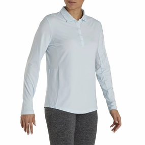 FootJoy Longsleeve Sun Protection Golf Polo Ice Blue - FA21 Women