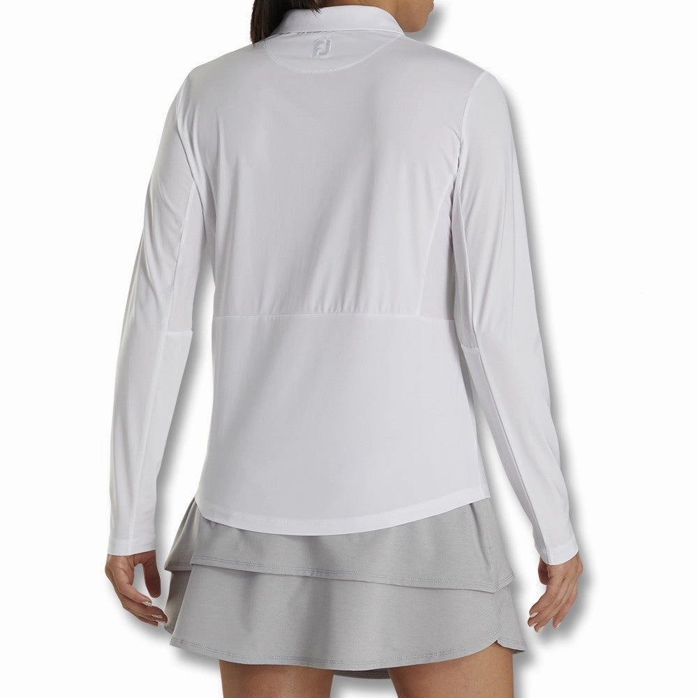 FootJoy Longsleeve Sun Protection Golf Polo White - FA21 Women