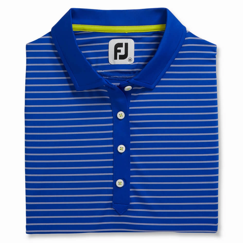 FootJoy Sleeveless Pinstripe Shirt Golf Polo Cobalt - SS21 Women
