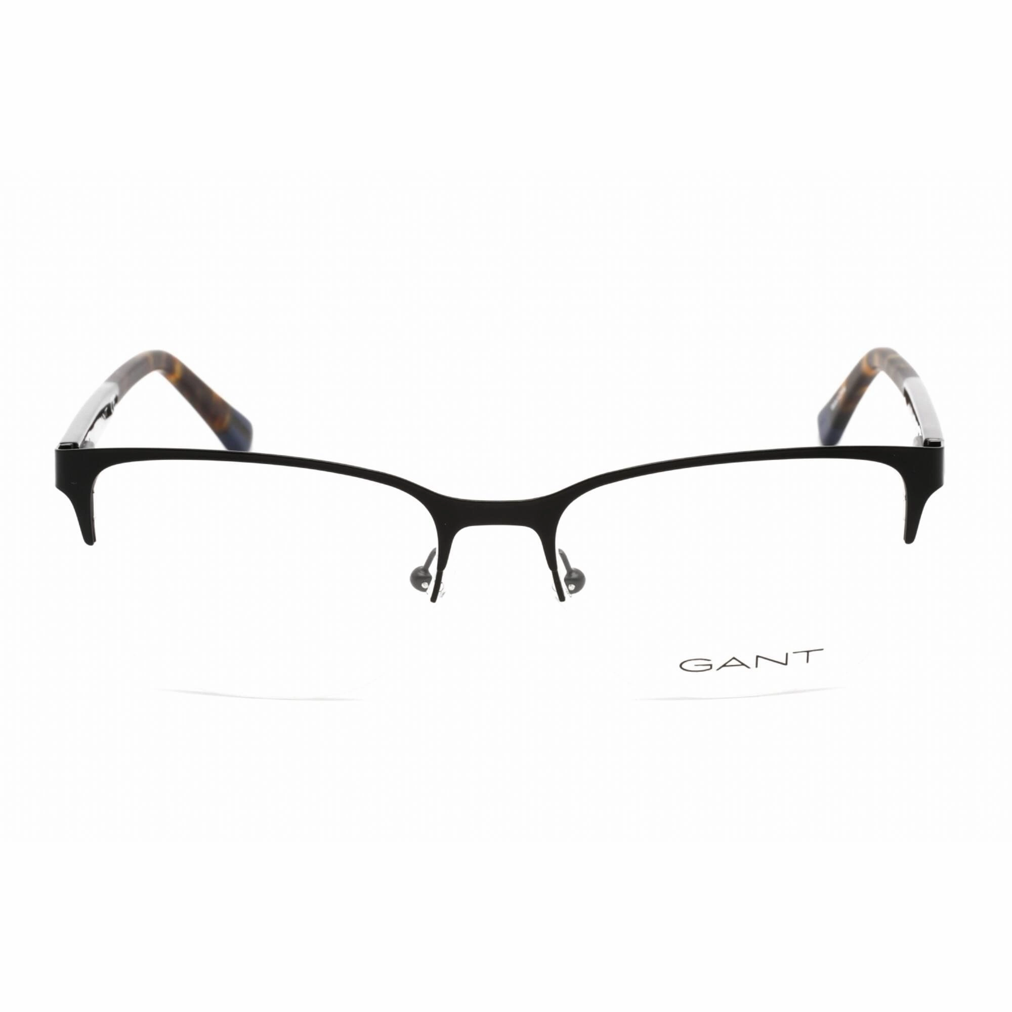 Gant Men's Eyeglasses - Half Rim Rectangular Matte Black Metal Frame | GA3202 002