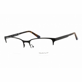 Gant Men's Eyeglasses - Half Rim Rectangular Matte Black Metal Frame | GA3202 002