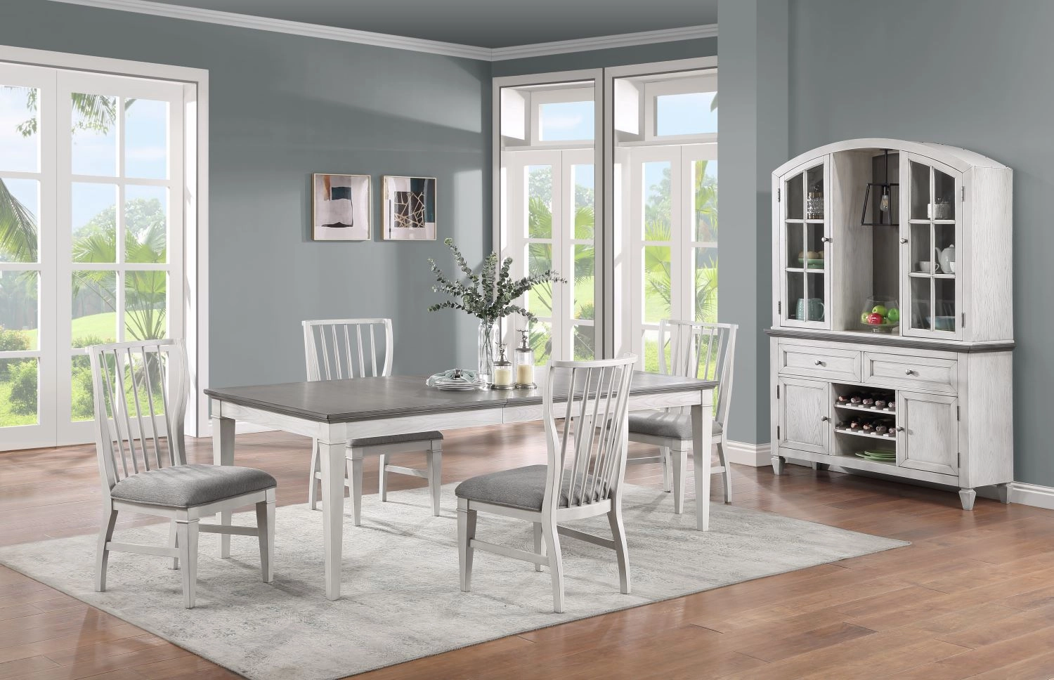 Greyridge Farm 7-Piece Extendable Dining Set - Grey, White
