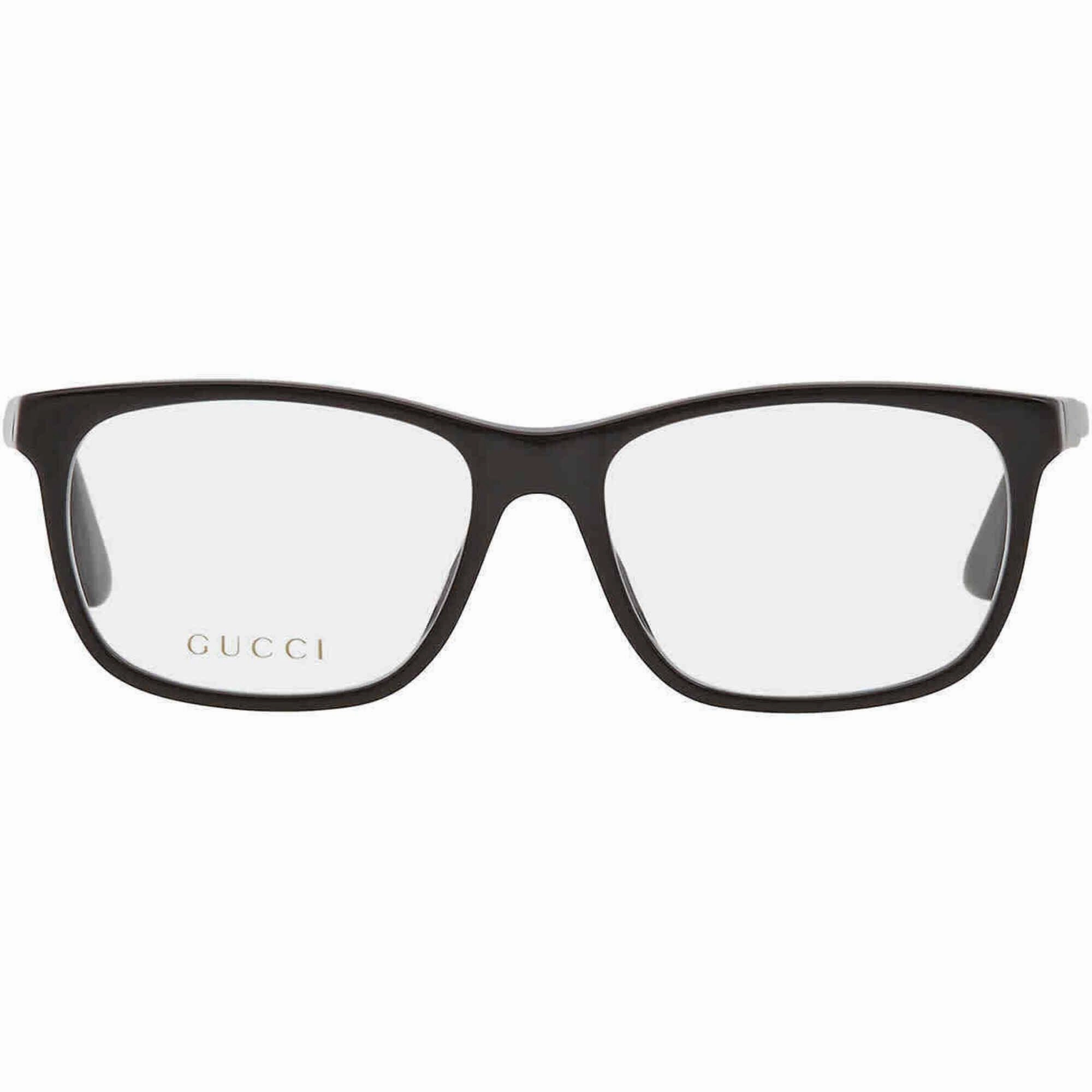 Gucci Men's Eyeglasses - Black Plastic Rectangular Shape Frame Demo Lens | GG0490O 006