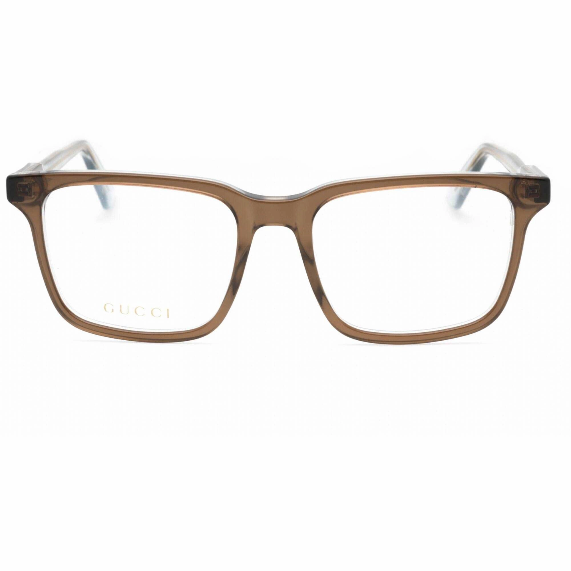 Gucci Men's Eyeglasses - Brown Rectangular Full Rim Plastic Frame | GG1120O 003