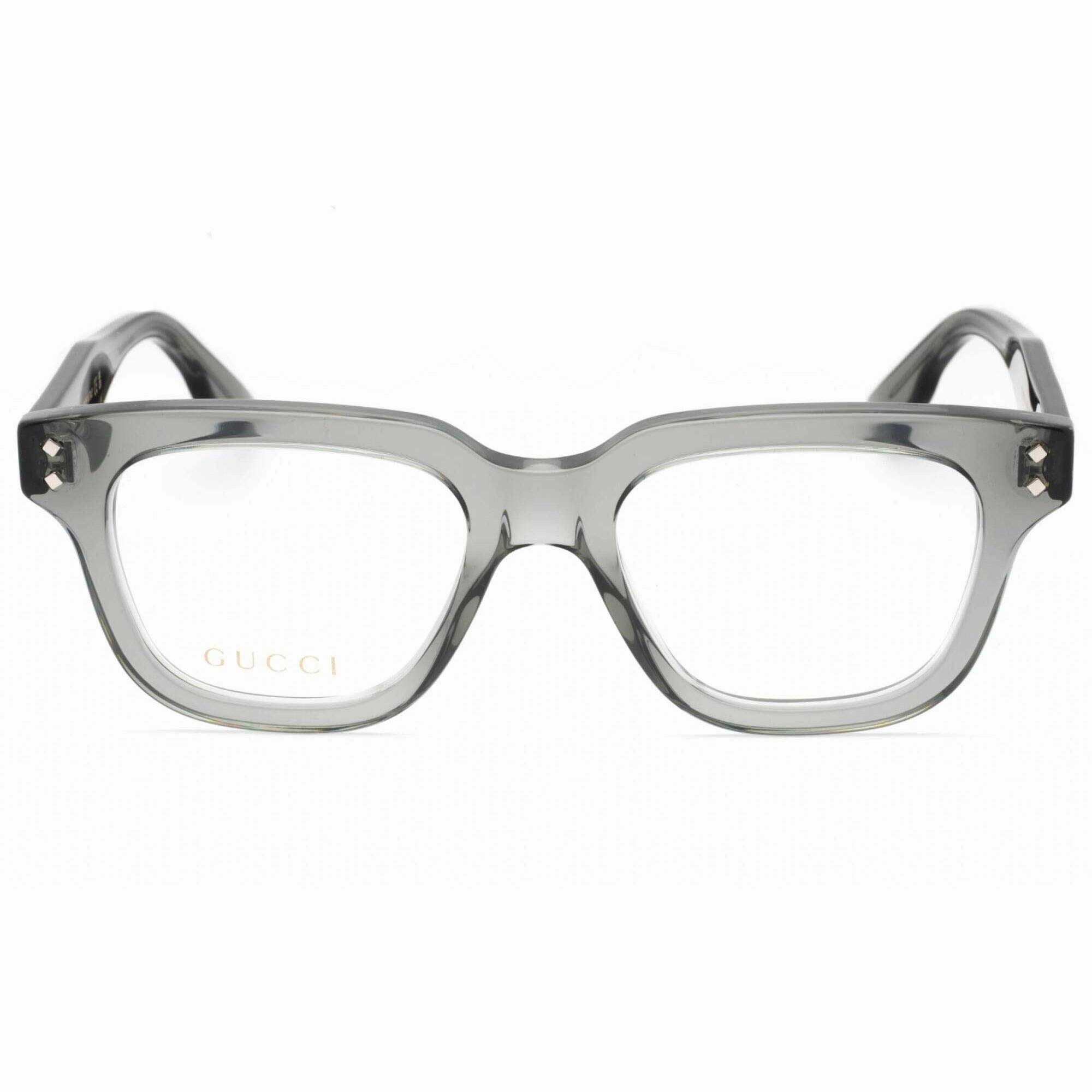 Gucci Men's Eyeglasses - Grey Square Full Rim Frame Transparent Lens | GG1219O 003