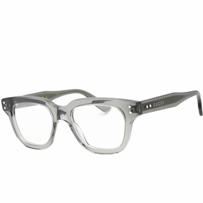 Gucci Men's Eyeglasses - Grey Square Full Rim Frame Transparent Lens | GG1219O 003