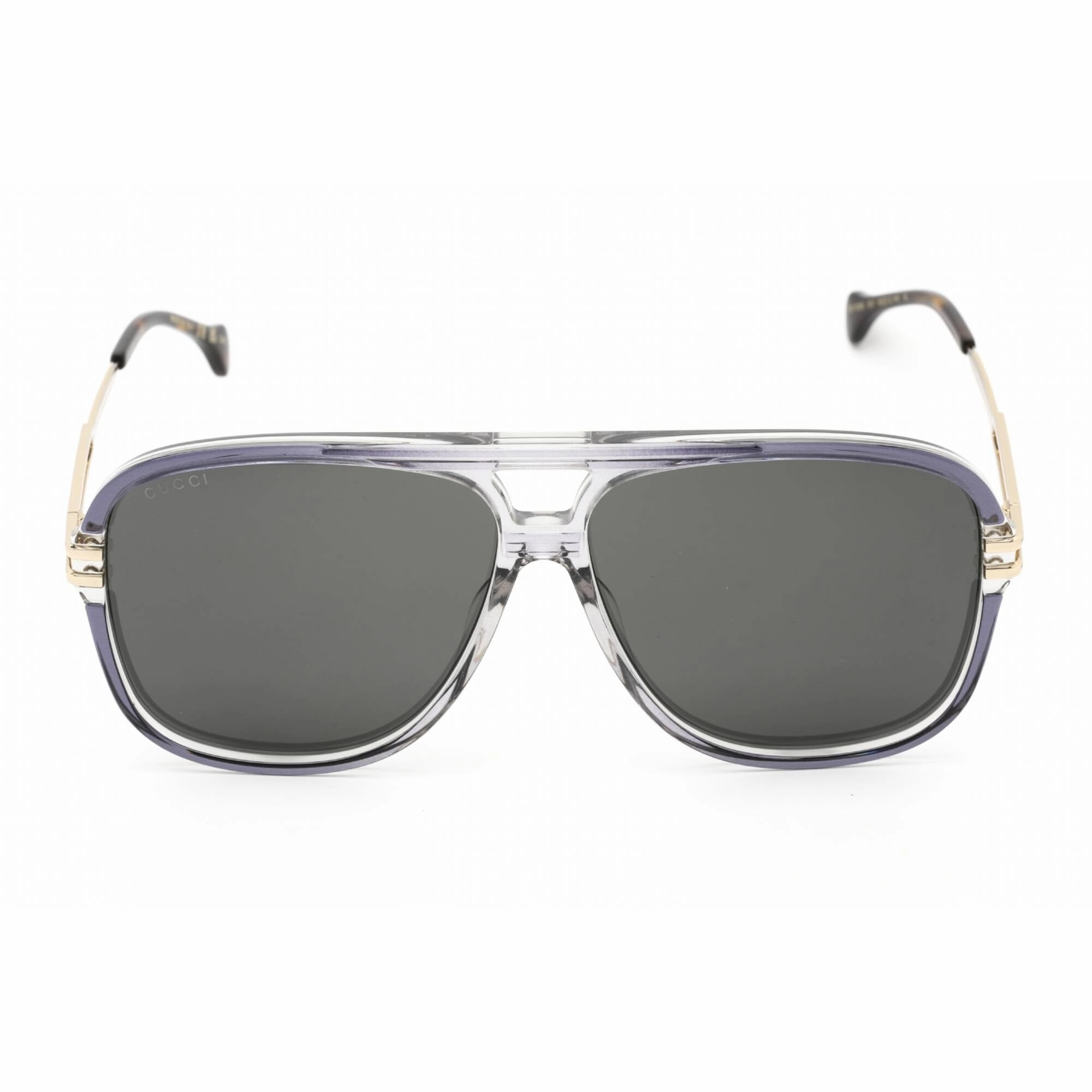 Gucci Men's Sunglasses - Grey Plastic Full Rim Frame Grey Green Lens | GG1105S 001