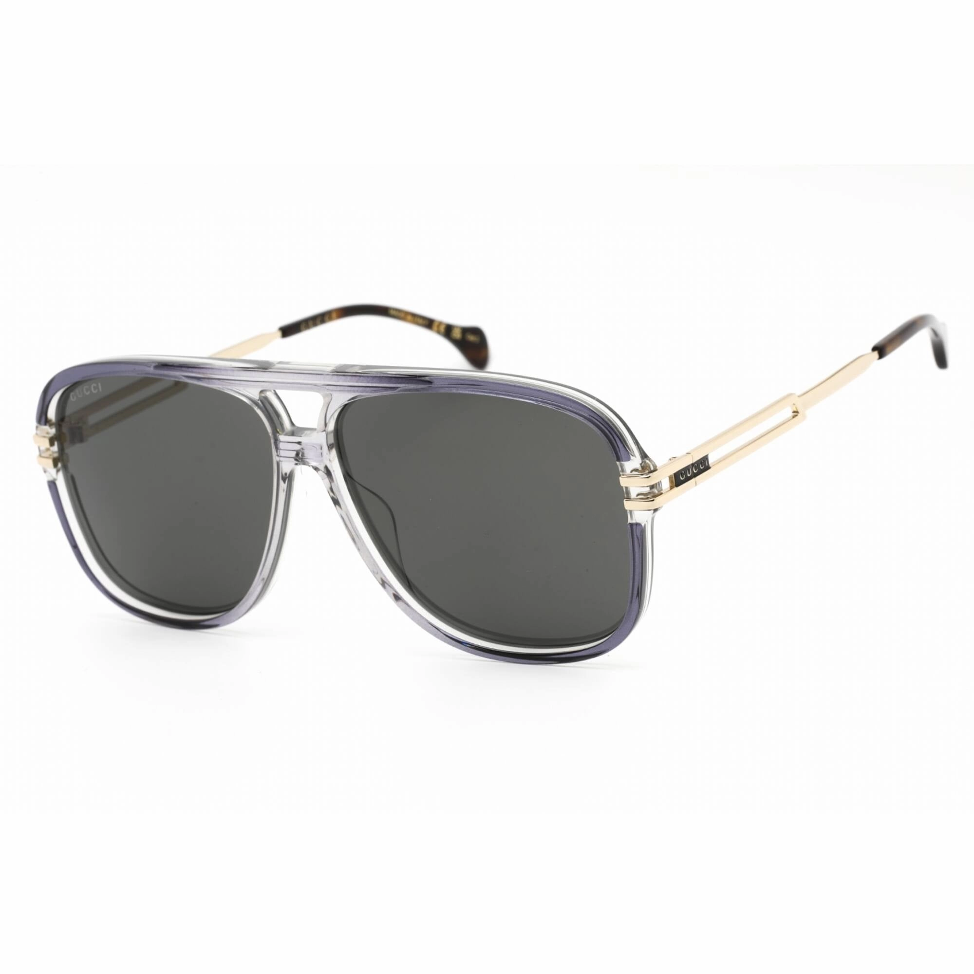 Gucci Men's Sunglasses - Grey Plastic Full Rim Frame Grey Green Lens | GG1105S 001